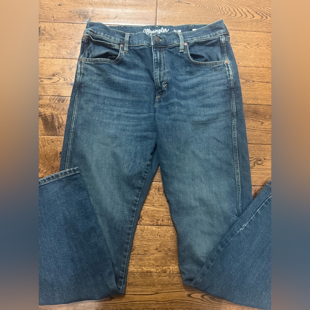 Wrangler Retro Slim Straight Mens Jeans 112347023 Size 35x36 - Picture 3 of 5